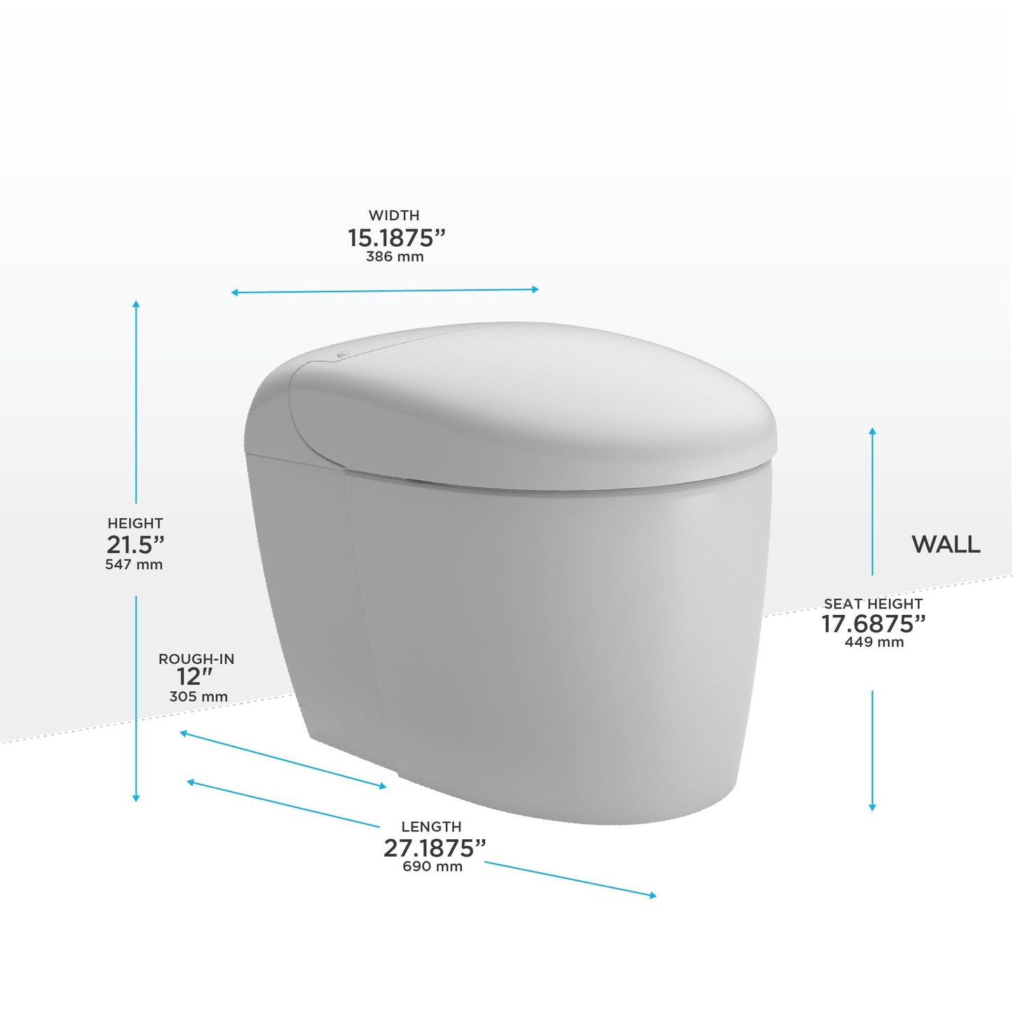 NEOREST® RS Dual Flush 1.0 or 0.8 GPF Toilet with Integrated Bidet Seat and EWATER+, Cotton White - MS8341CUMFG#01