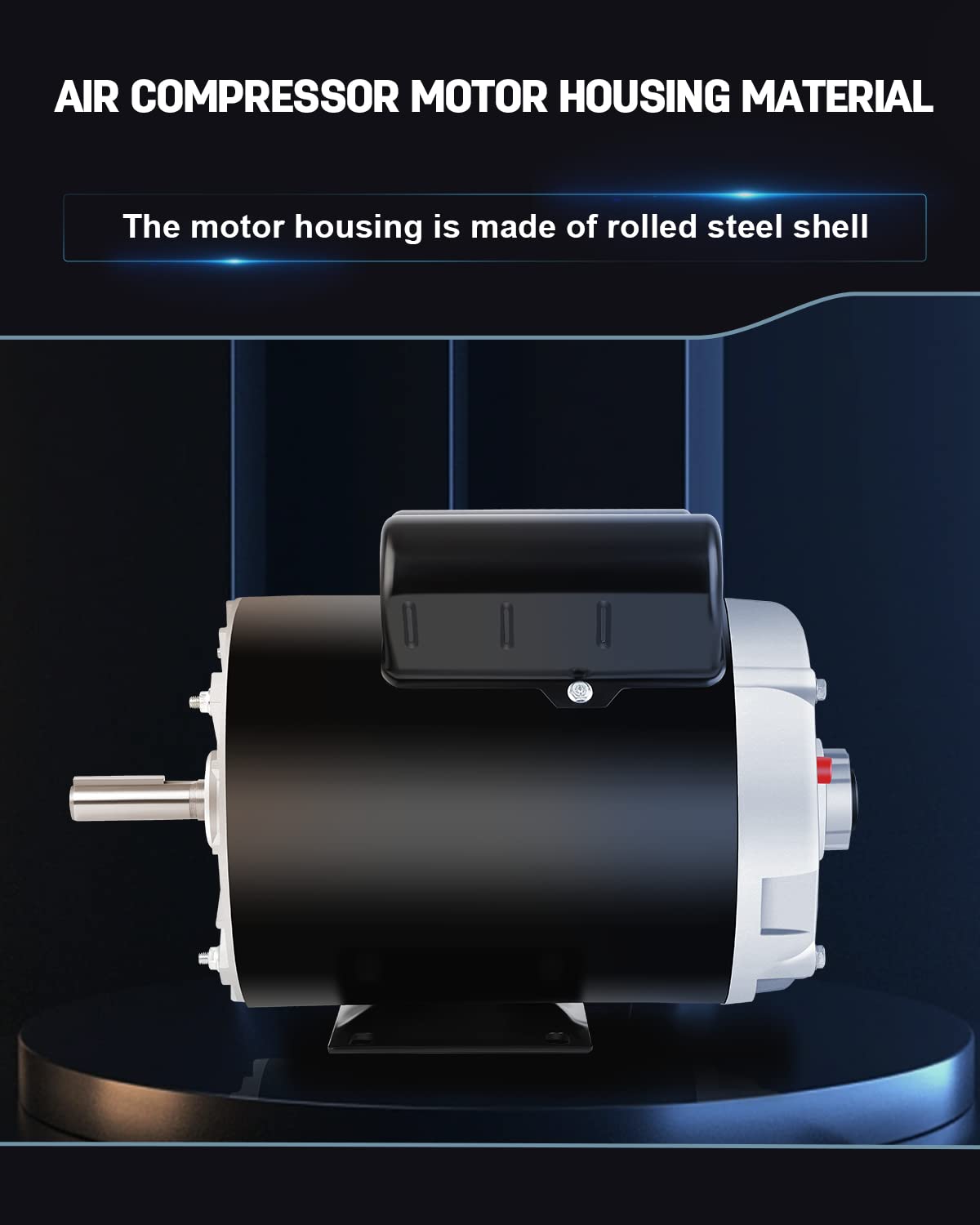 Air Compressor Motor 3.7 HP Electric Motor, 3450 RPM, 230V Single Phase, 56 Frame 5/8 Keyed Shaft 60 HZ