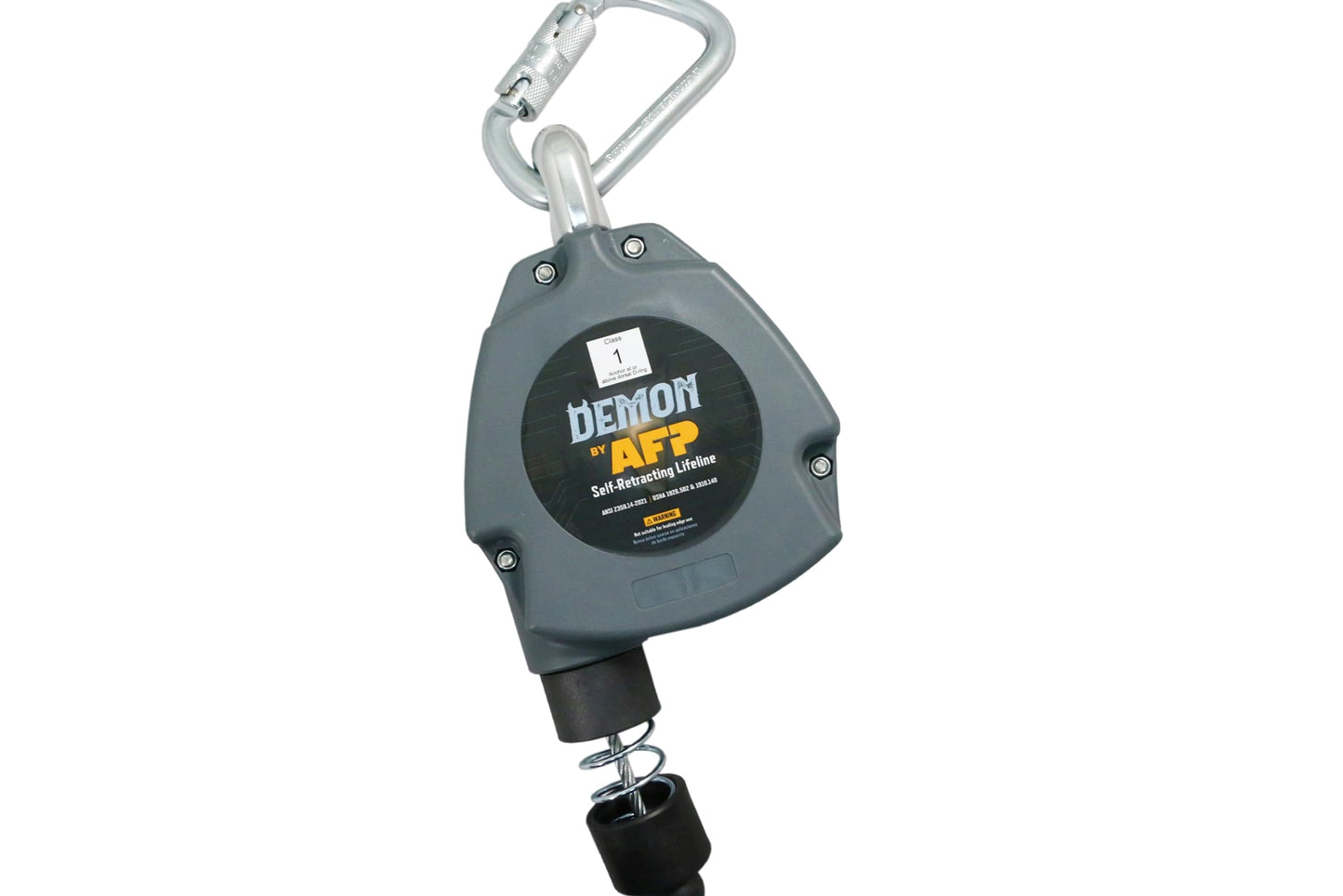 AFP Demon 11 FT Single Leg Self-Retracting Lifeline Cable Retractable | Steel Locking Pelican Rebar Hook | Safety Yoyo Fall Protection Arrest Limiter | Construction Industrial | OSHA & ANSI Rated SRL