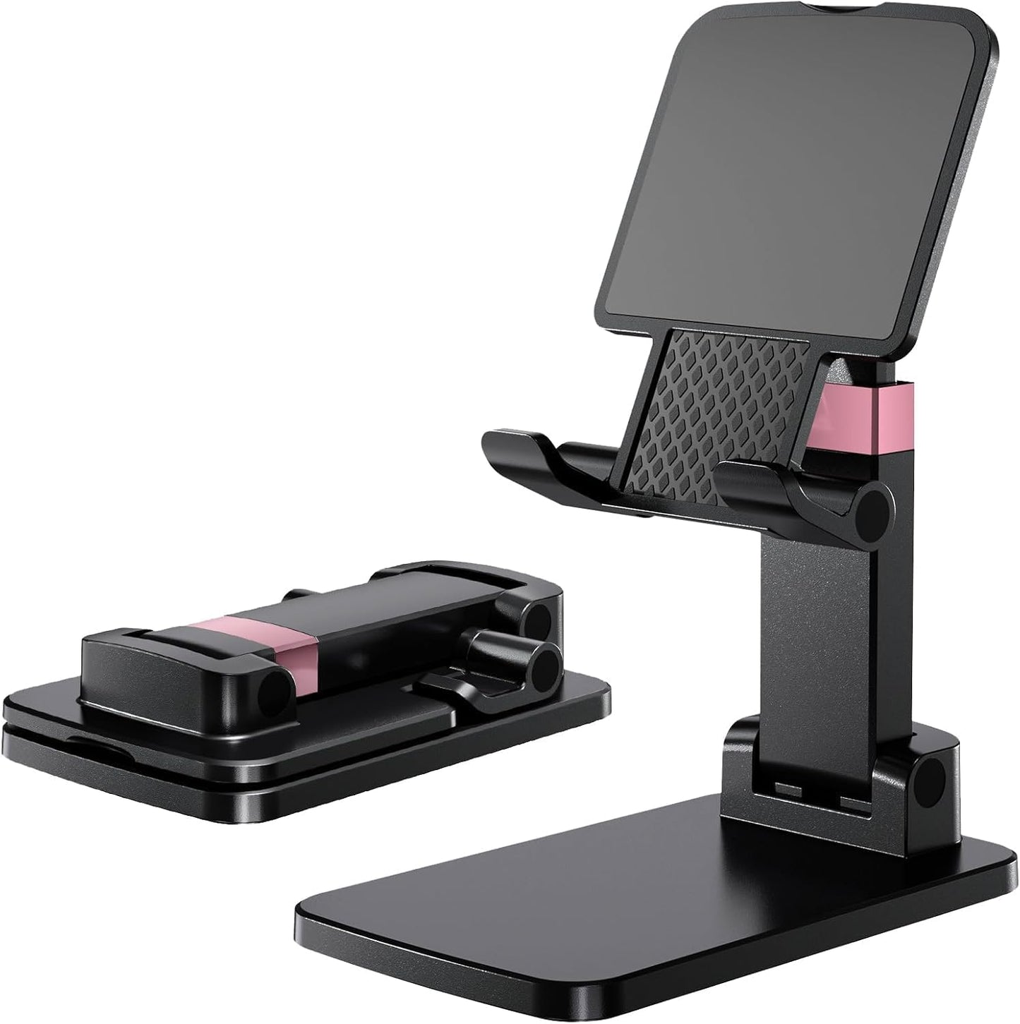 Aurasion Adjustable Phone & Tablet Stand for Desk, Foldable Holder with Stable Base and Non-Slip Design, Compatible