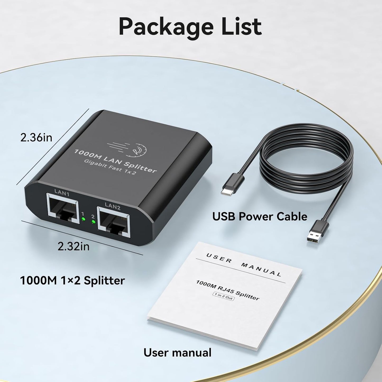 AILVLVNG 1 2 1000Mbps 1 2 RJ45 Cat6/7/8 Ethernet Splitter to Internet Cable Splitter in Out High Speed Either Network