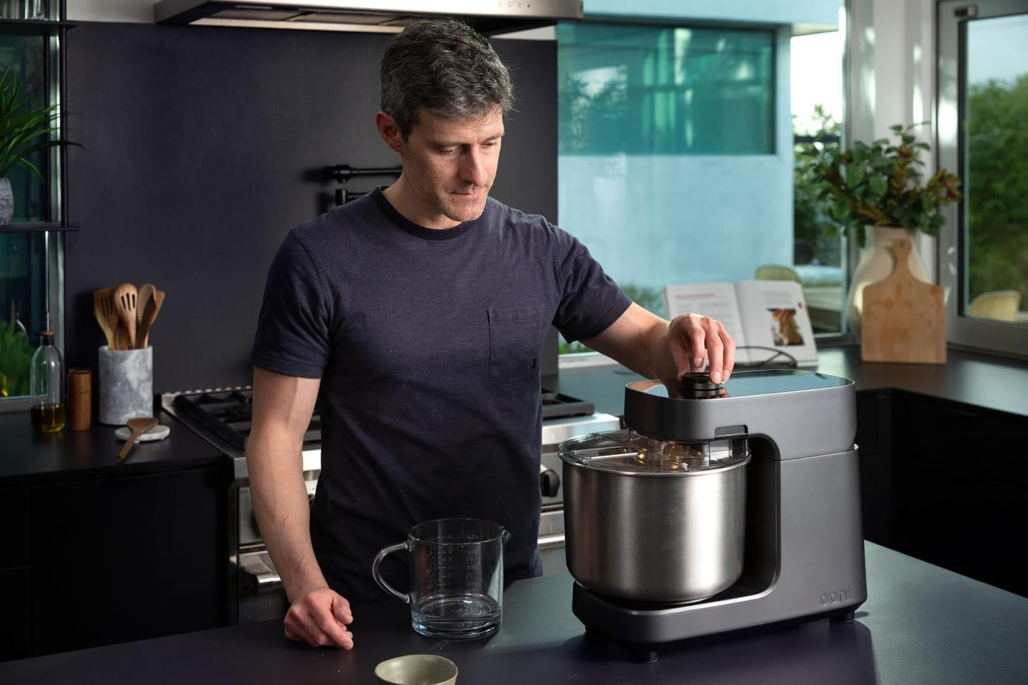 Ooni Halo Pro Spiral Mixer - Dough Stand Mixer with Attachments, 7.3 Quart Capacity and 58 Speed Settings - Charcoal Grey