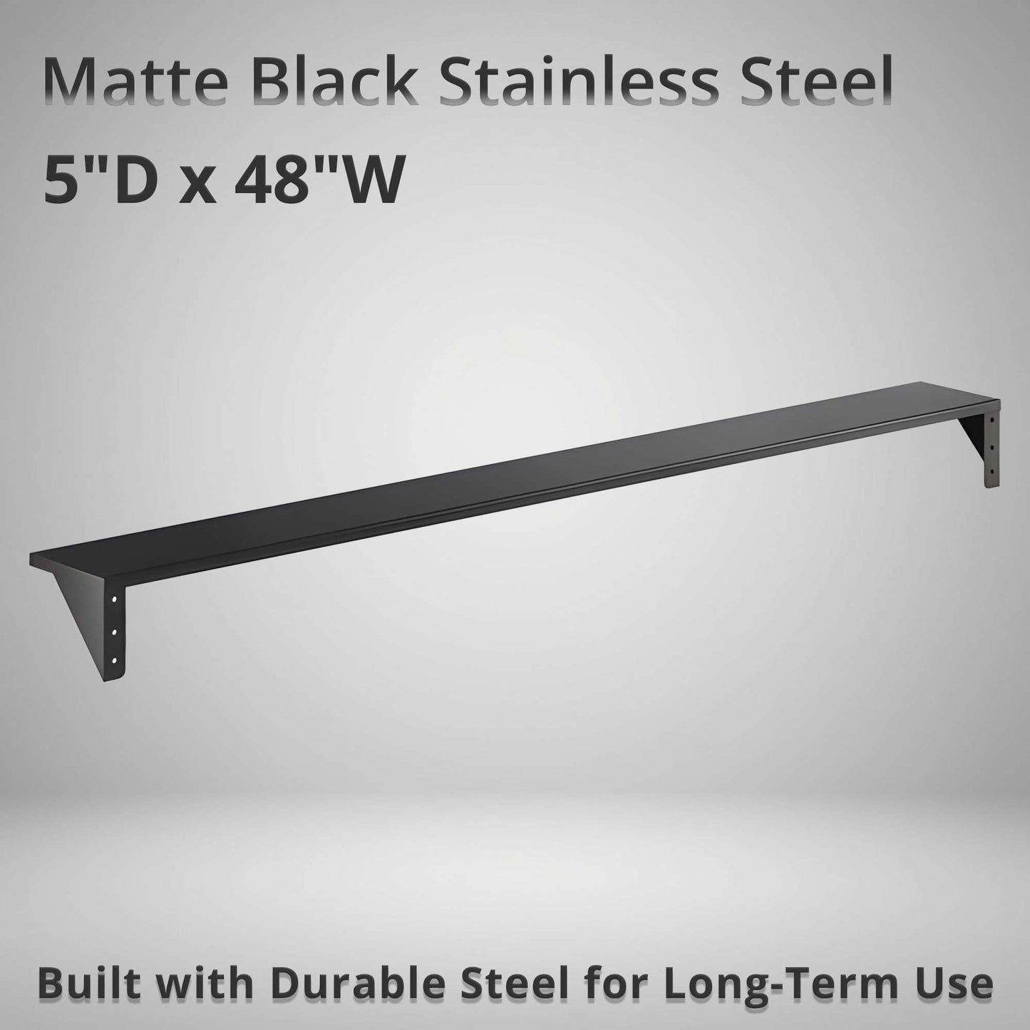Zedfire 5" x 48" Heavy Duty Stainless Steel Floating Wall Mounted Shelf, Commercial Kitchen Storage Shelf