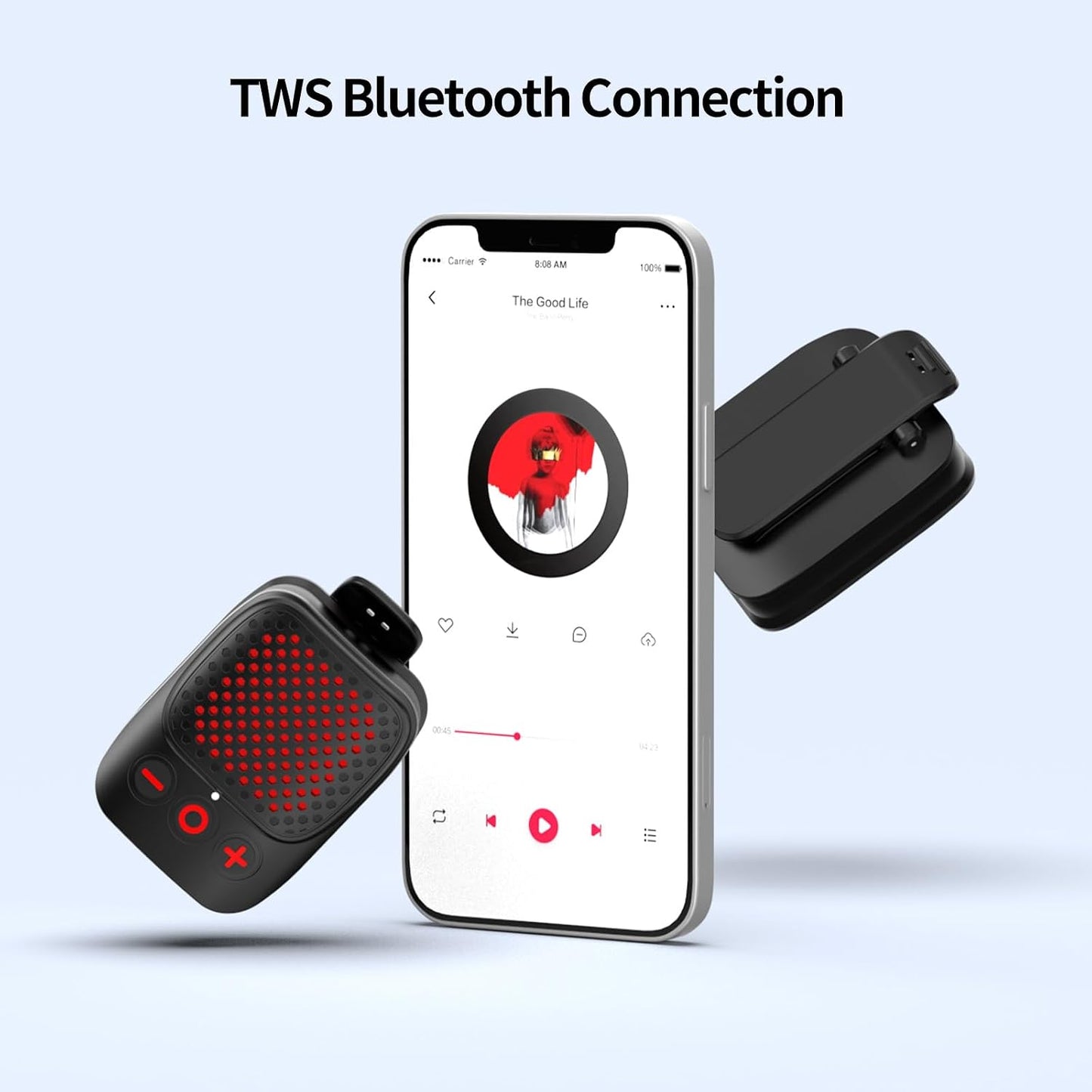 Jierben Playtime,IPX5 Wearable Bluetooth Speaker, Clip-On Mini Portable Speakers All Day Waterproof, Built-in Mic
