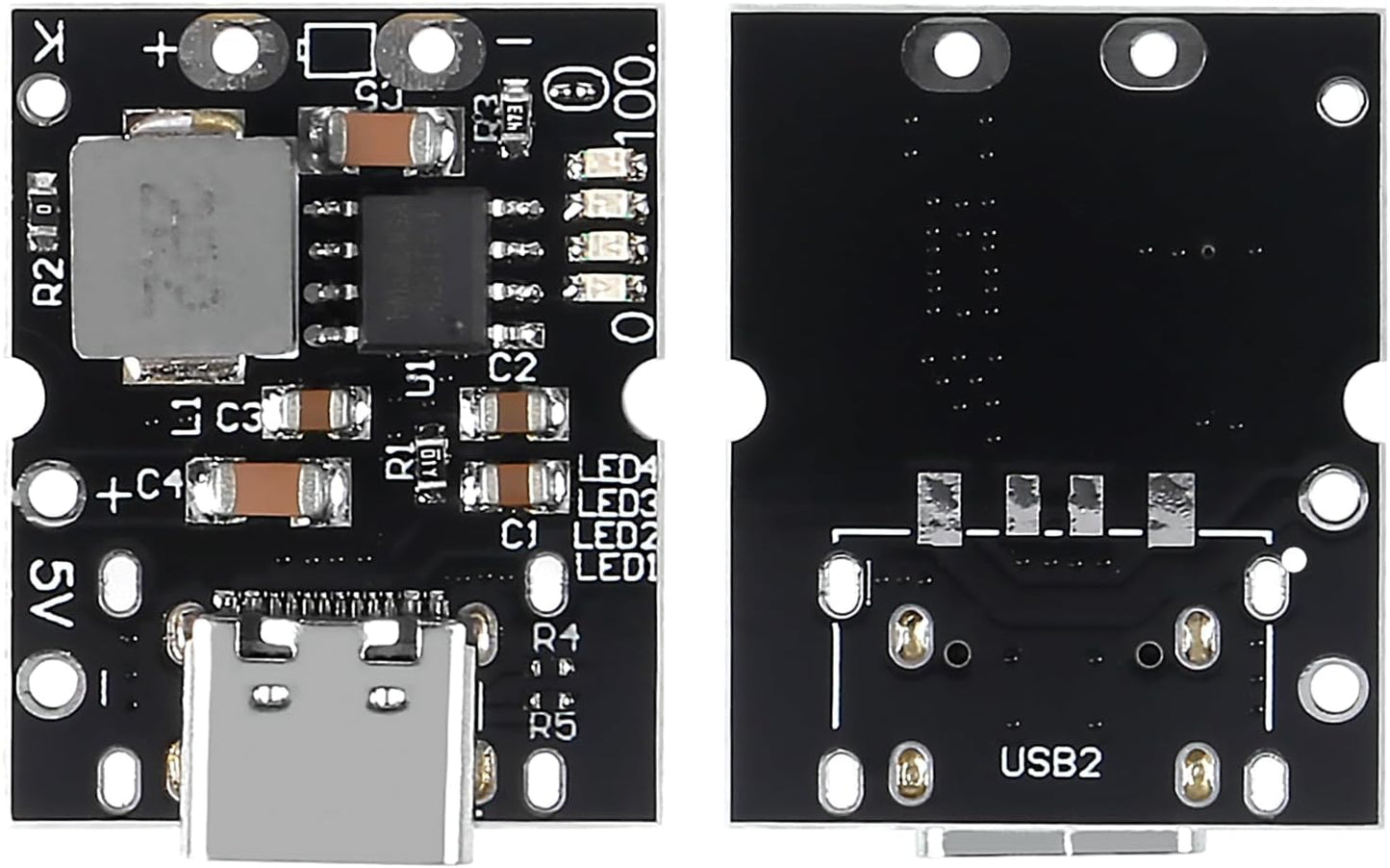 JUZITAO 12PCS 5V 2A Type-C USB Step-Up Power Module Boost Converter Lithium Battery Charging Protection Board with LED