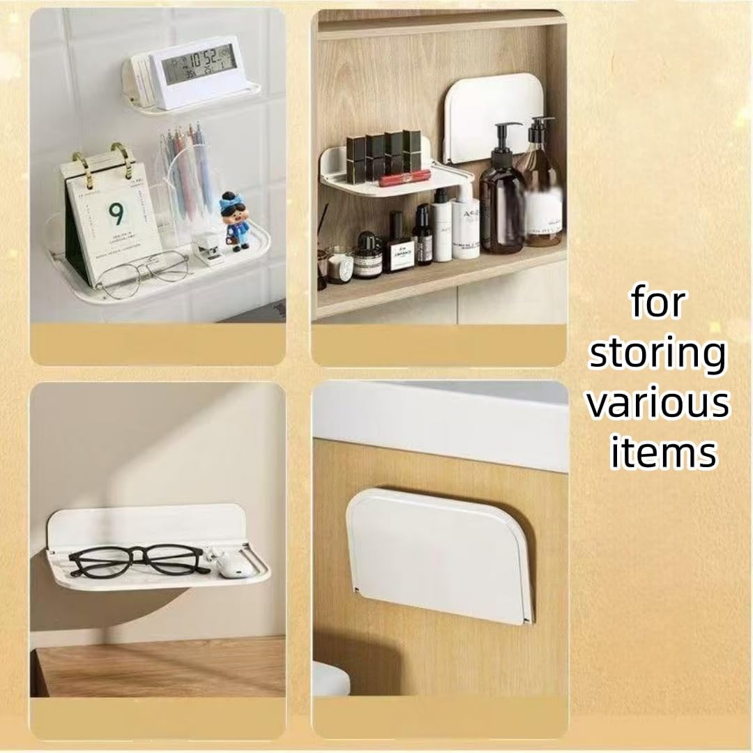 Dlmlemu Setup, Drill-Free Wall-Mounted Projector Stand, Universal Foldable Projector Bracket, Strong Adhesive Projector