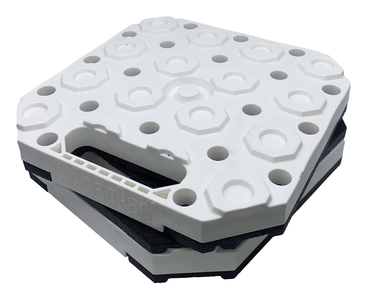SnapPad StakPad RV Leveling Blocks – Precise Fit for Class A, B & C Motorhomes, Fifth Wheels, Travel Trailers & More – 12x12” – Bigger Surface Area, More Stability – Pack of 2 Leveling Blocks for RVs