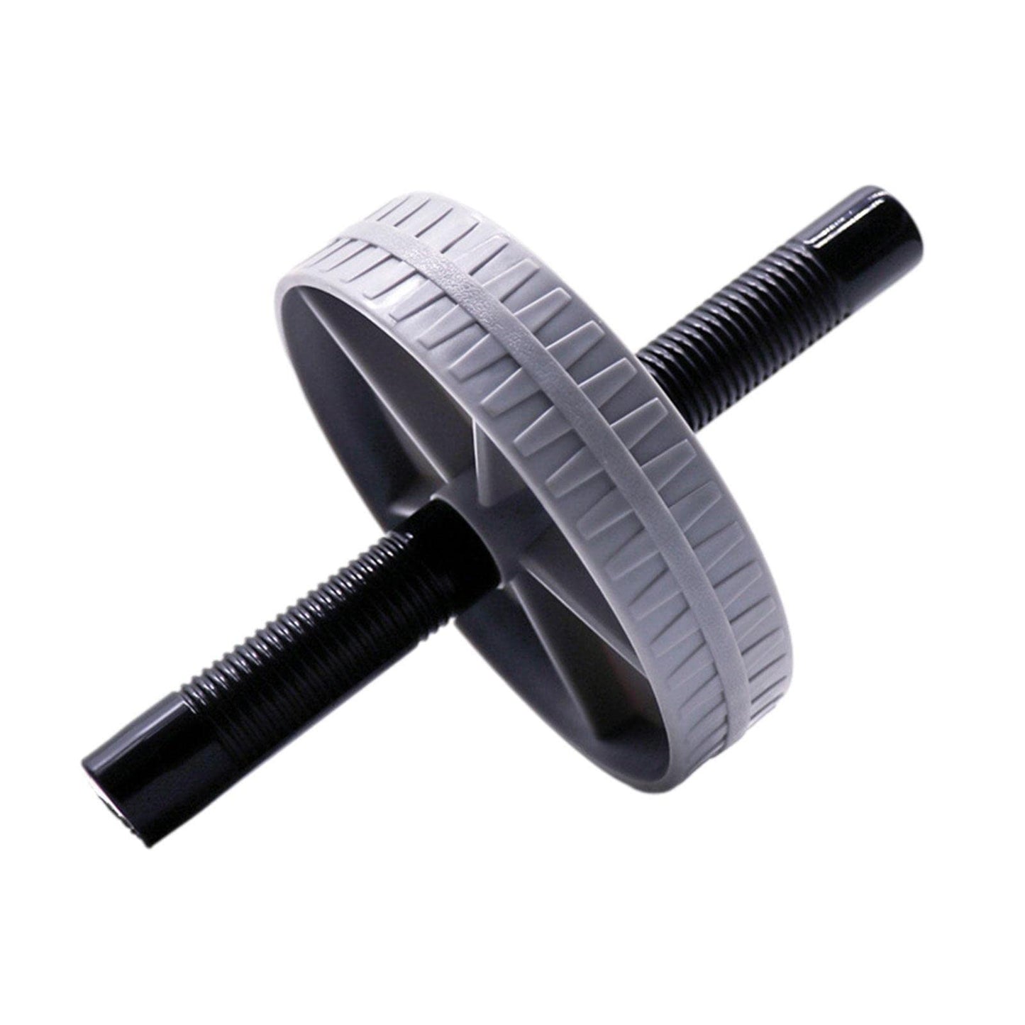 Ab Exercise Roller with Comfortable Handle, Training Workout Equipment for Gym Body Fitness & Strength, Achieve Toned Core Muscles, Gray