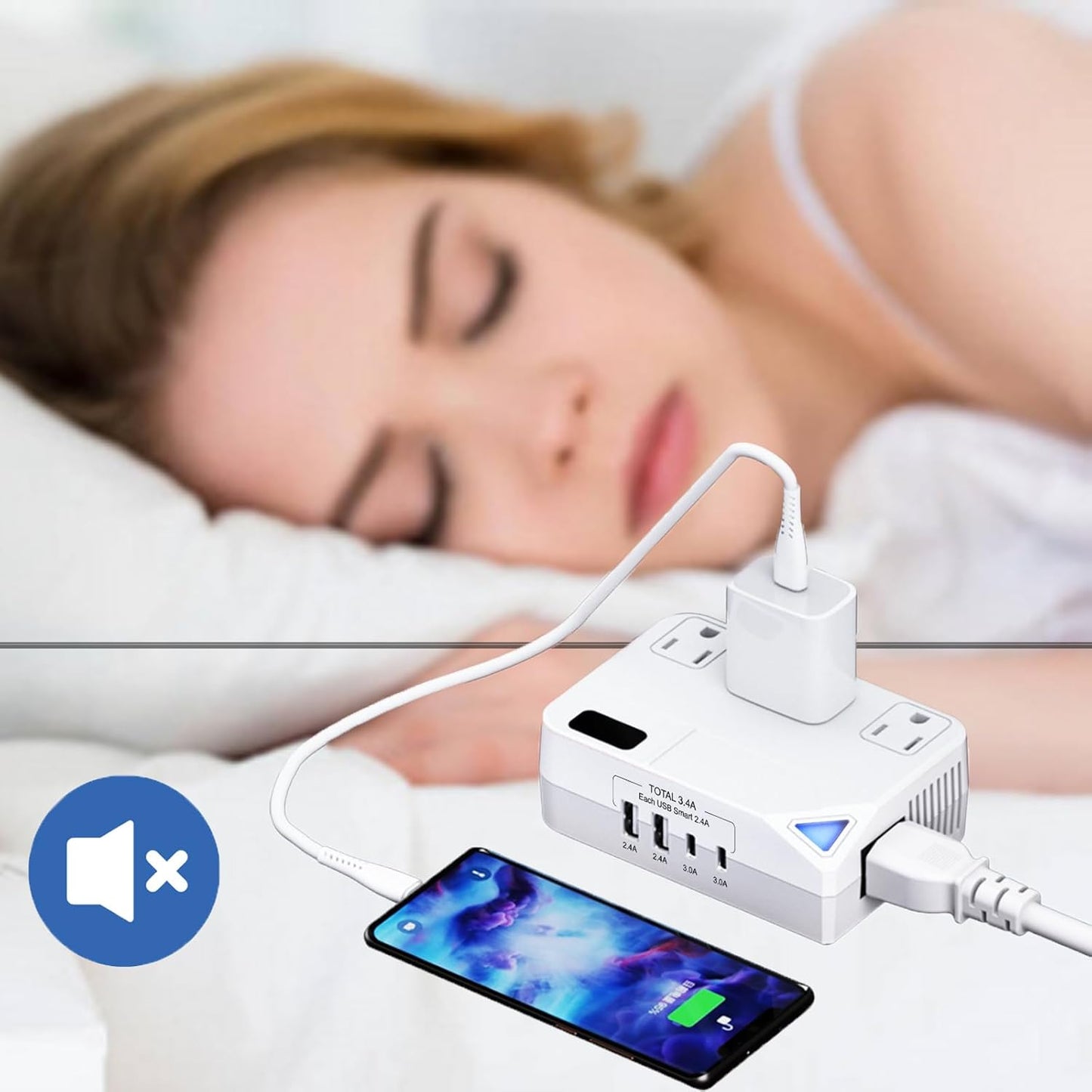 WAUDM 250W 2 2 220V 110V 100V-240V Countries Conversion Plug, International Travel Converter with USB and USB-C Ports