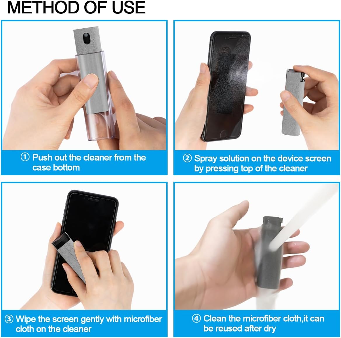 walrfid Screen Cleaner Touchscreen Mist Spray, Cleaning Kit for Electronic Smart Phone TV, Laptop, Tablet, PC, Computer