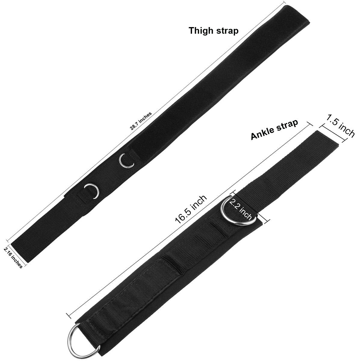 Vishusju Thigh Straps Ankle Cuffs Adjustable Neoprene Padded Cable Machines Legs Exercise Attachment Gym Workout