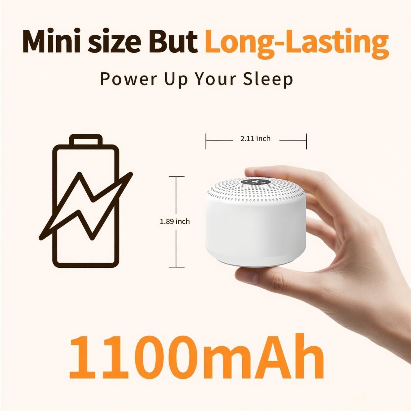 Soothing Sounds White Noise Machine - Portable Sleep Aid with 30 Relaxing Sounds & 12 Color Options