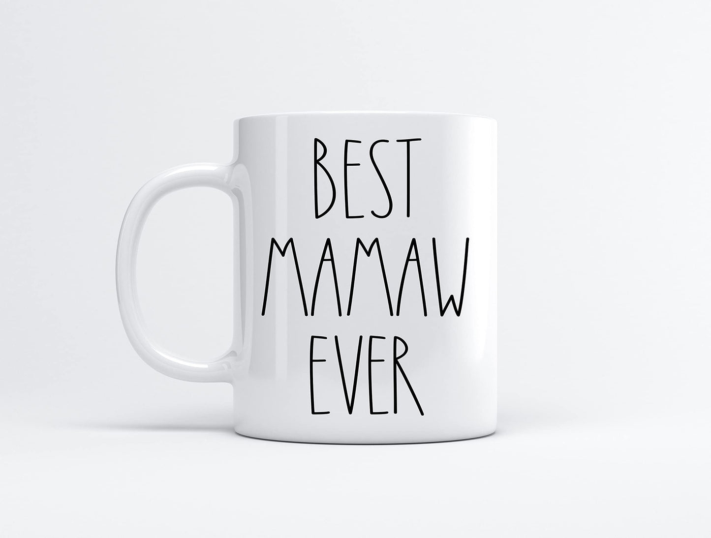 FundingCharlee Best Mamaw Ever Coffee Mug - Font Rae Dunn Inspired Style Fathers Day/Mothers Day Family For Birthday Present The 11oz White EHA37YBIPH-11oz