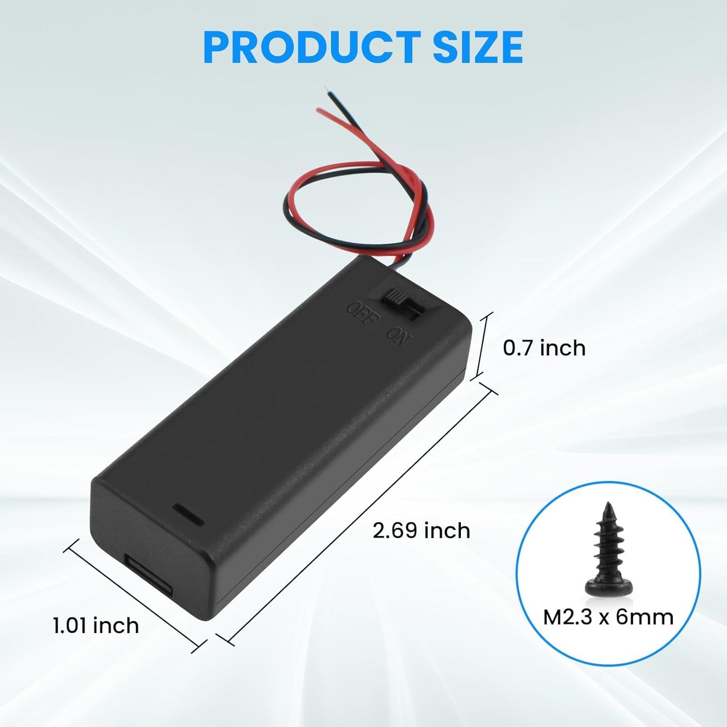 SDTC Tech 1 1.5V 1.5 1.5V 4 Packs x AA Battery Holder with Wires, Volt Battery Case Box with ON/Off Switch, Battery