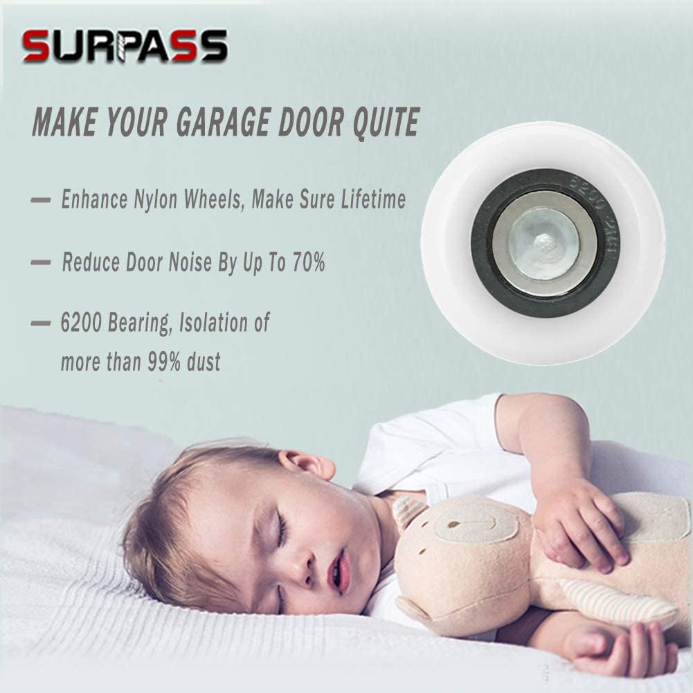 Surpass Garage Door Hardware Kit Roller/Hinge/Top Bracket/Wire Rope (for 16'x8' and 18'x8' Height Double Garage Doors)