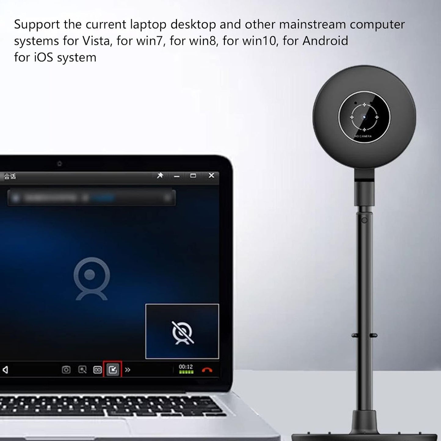 Sorandy 1080P Cmos Webcam, Adjustable USB HD Laptop Webcam for Computers, Webcam with Telescopic Pole Adopts High