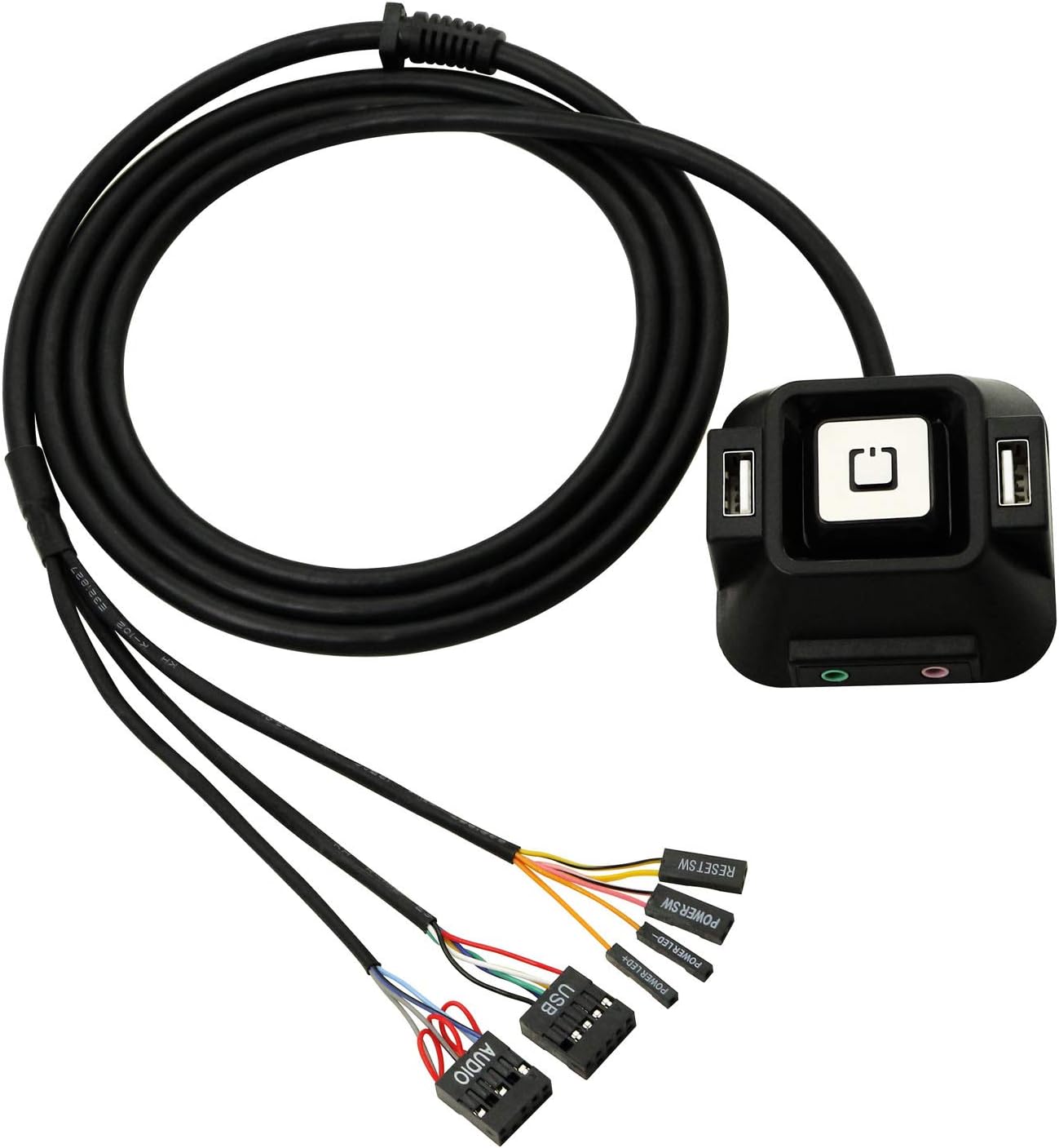 Switch,Reset Desktop Computer Case HDD Button Switch with Dual USB Ports,Power Button,Audio Ports for Desktop PC Case