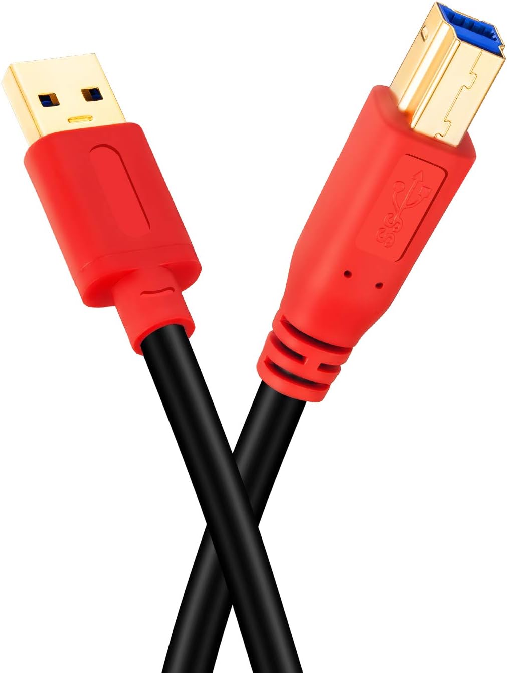 3.0 25Ft, (25Ft/8m) Tan QY USB Cable A Male to B Male Type A to B Male Compatible with Hard Disk