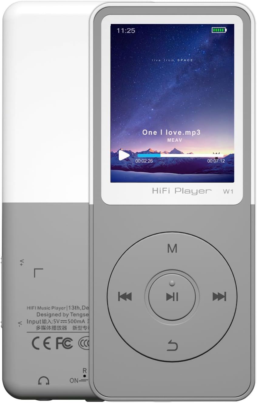 Tengsen Mp3 Play,1.8" Mp3 32GB) Player with Bluetooth,Music Player,Fm Radio,Video,Recording,Photo View,E-Book,HiFi