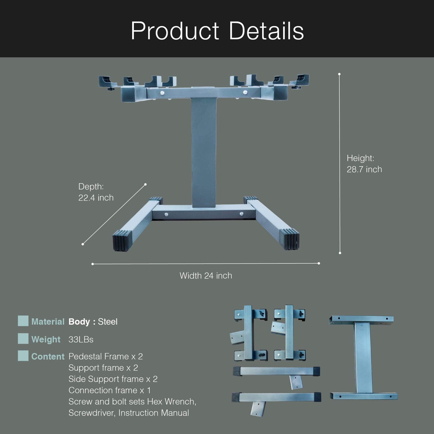 BodyTech x NUOBELL Collaboration Product, Adjustable Dumbbell Rack and Stand.Dumbell Rack for Nuobell Dumbbells only