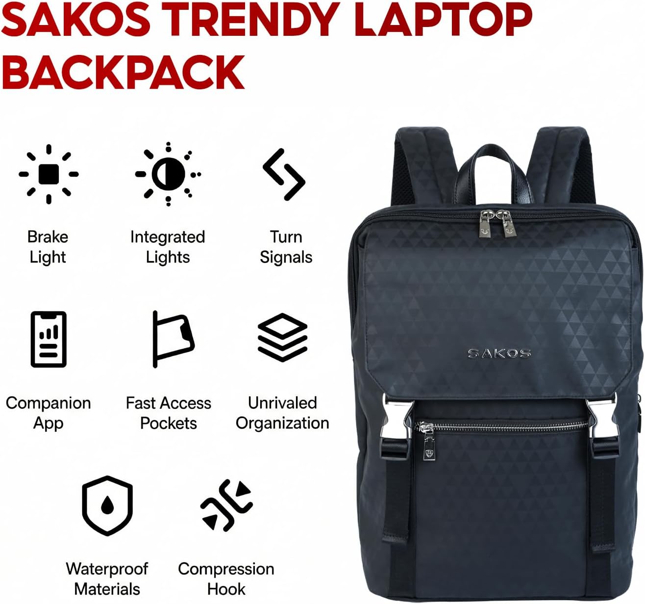 14 Inch Backpack SAKOS TRENDY Book Bags For Women, Laptop For Women, Business Professionals, Personal Item TSA
