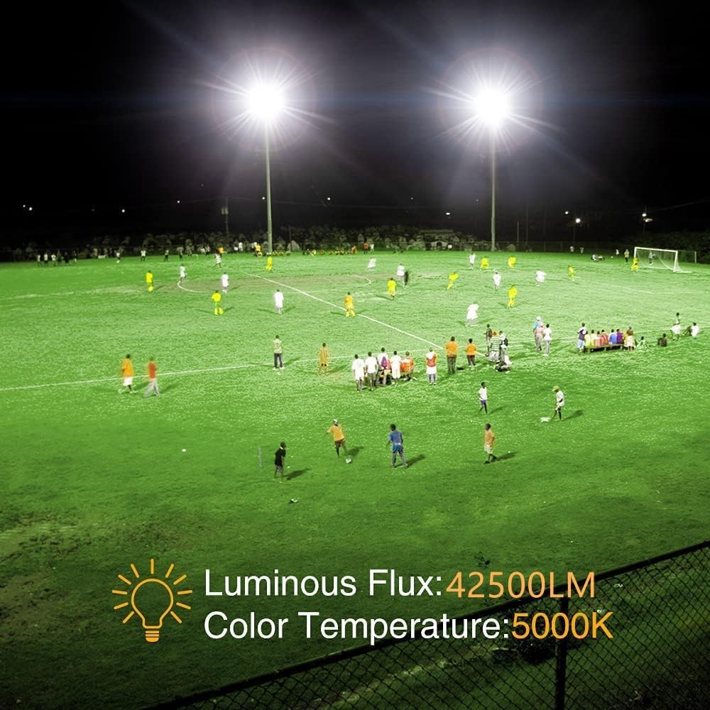 XYCN 3 pack 300W LED Flood Light,Super Bright Daylight (2000W Equivalent)42,500LM 5000K IP66 Waterproof Security Outdoor LED Arena Lights Commercial Lighting Floodlight for Backyard|Court|Stadium|Yard