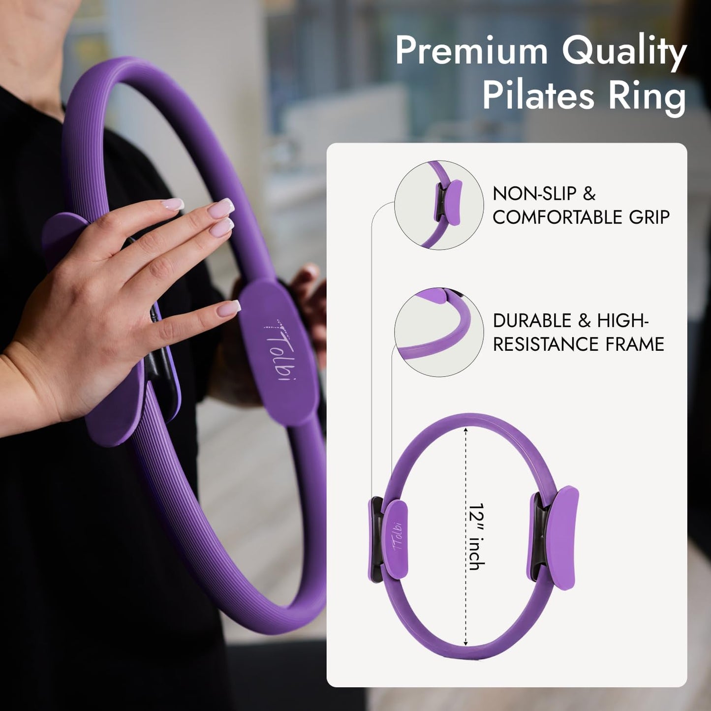 TTolbi Pilates Equipment Kit - Pilates Ring and Ball Set, Home Pilates Workout Kit for Women with Essential Accessories for At Home Workouts to Tone, Strengthen, Balance & Improve Flexibility
