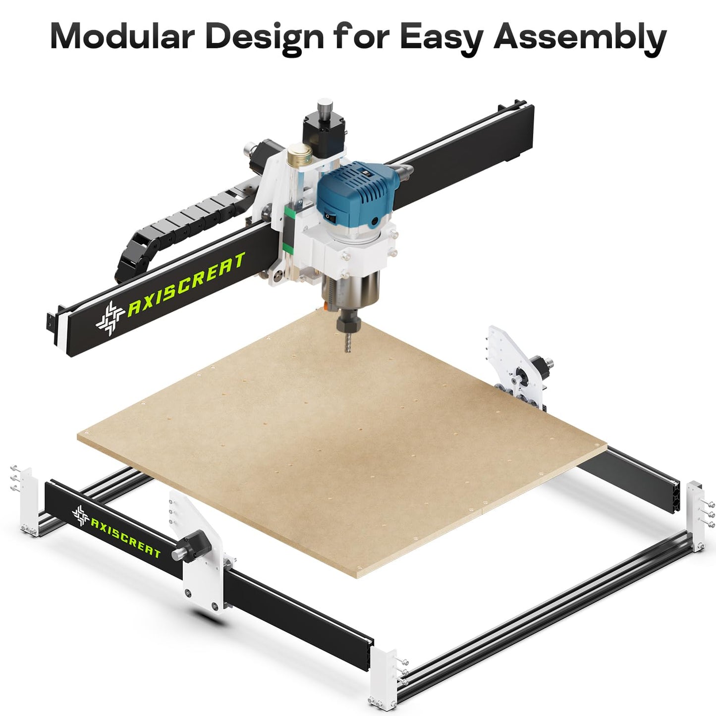 Axiscreat CNC Router Machine 6060, Beginner Hobby Engraving Machines, 710W Power Trimmer Router, Linear Rails and Belt Driven, 3-Axis Cnc Milling Machine for Wood, Acrylic, and MDF Carving