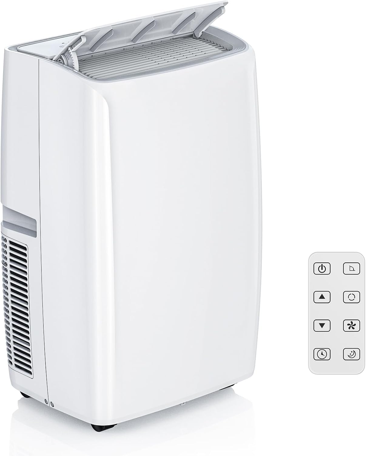 Portable Air Conditioners 14,000 BTU, Portable AC Unit for Bedroom and Office, 400m³/h Cooling for 750 Sq. Ft, Drain-Free Technology with 75-Pint Dehumidification, Includes Remote & Mount Kit, White