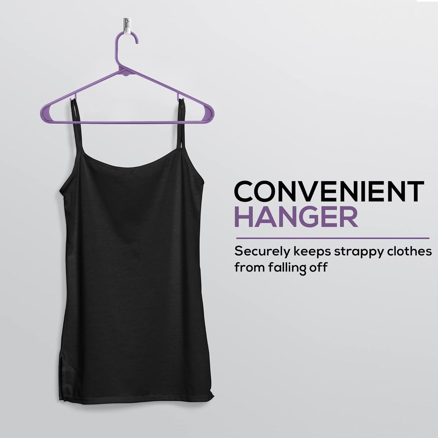 Utopia Home Plastic Hangers 200 Pack - Durable Space-Saving Clothes Hangers - Heavy-Duty Purple Design