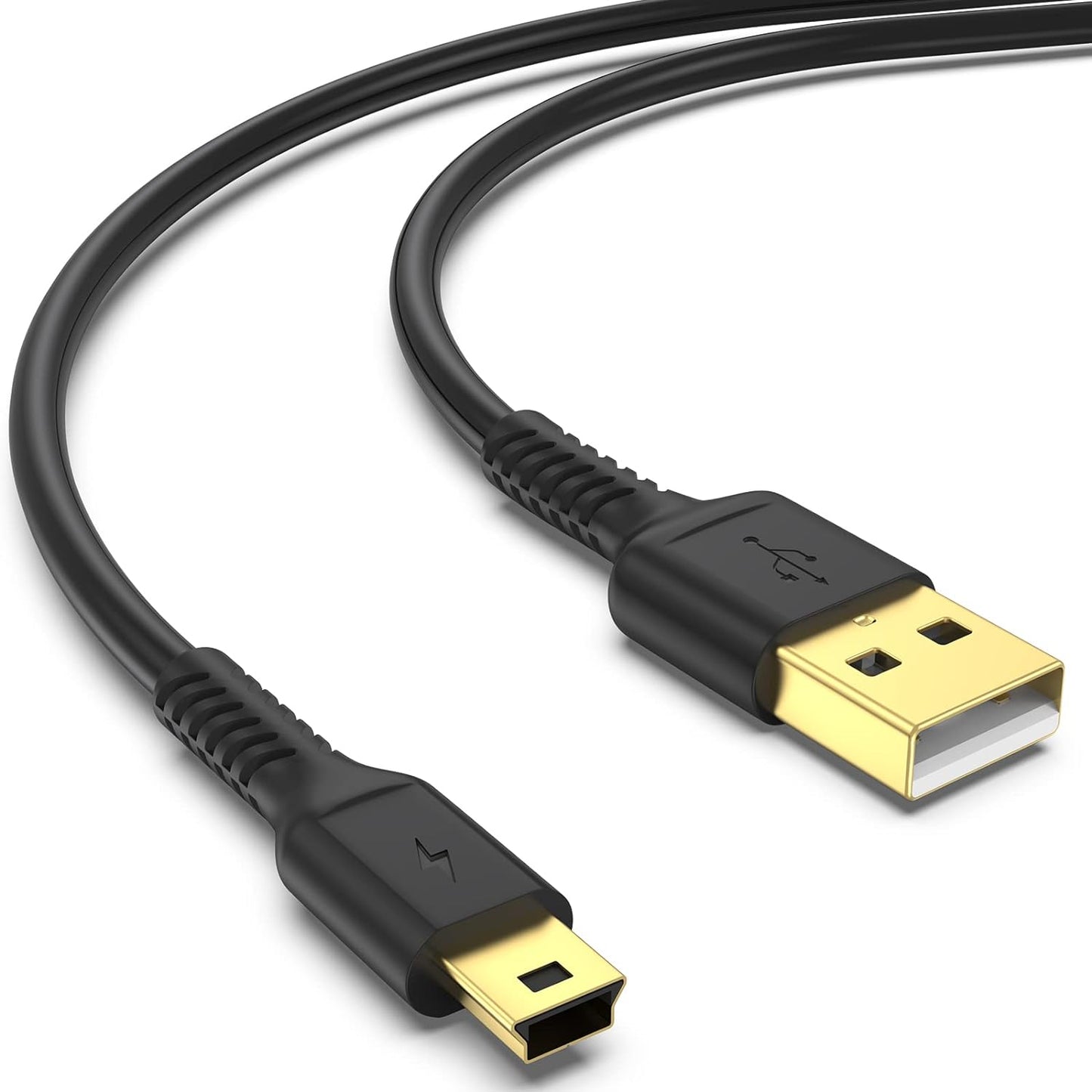 ULIFTUS 10FT 2.0 PS3 MP3 3+(Black) Mini USB Cable, Standard USB to USB Mini B Charging Cord Durable Controller Cable