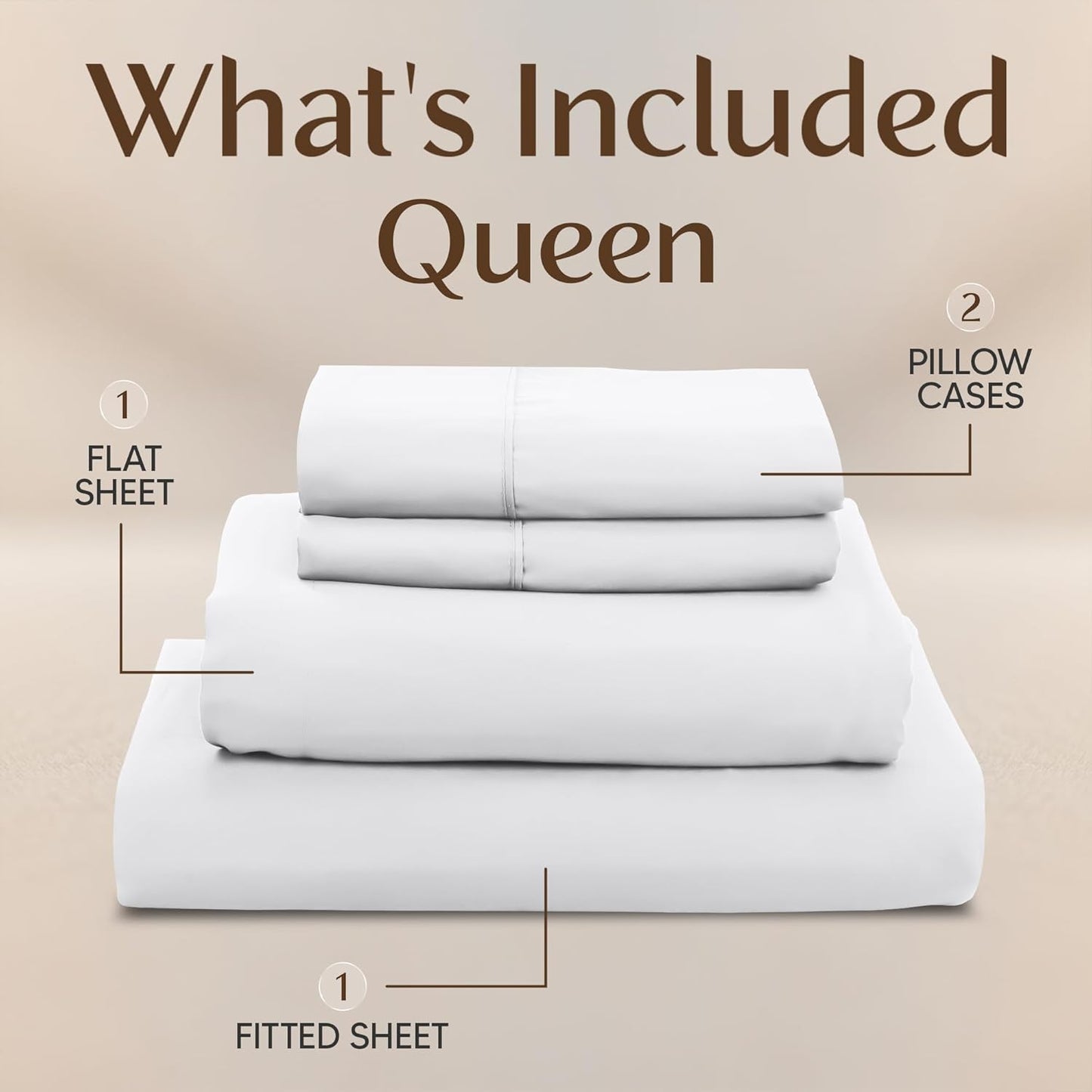 Utopia Bedding Queen Size Sheet Set - Soft, Breathable Microfiber | 4-Piece in White, Oeko-Tex Certified