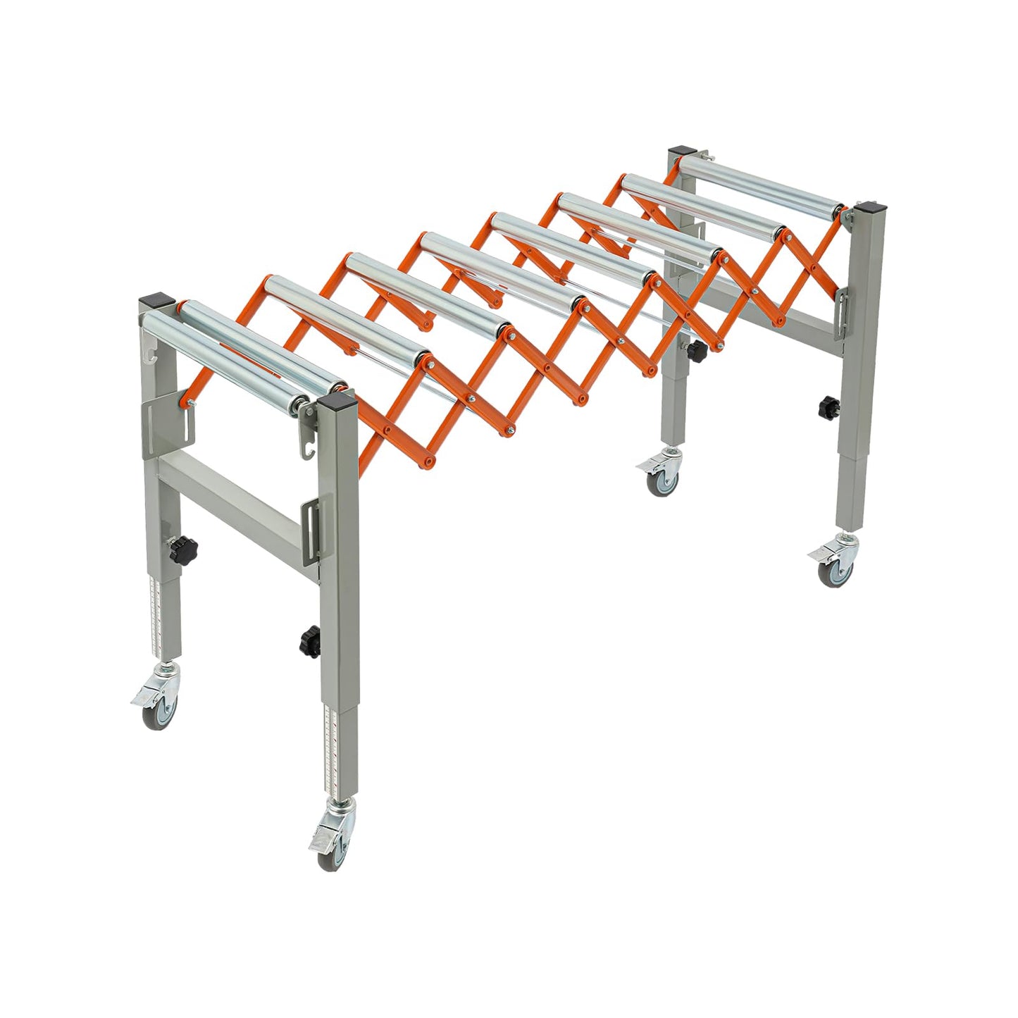 JenyunTech Conveyor Rollers, Adjustable Length & Height Conveyor Table, 110lbs Load Capacity Roller Stand for Automobile Manufacturing, Food Processing, Logistics, Mining