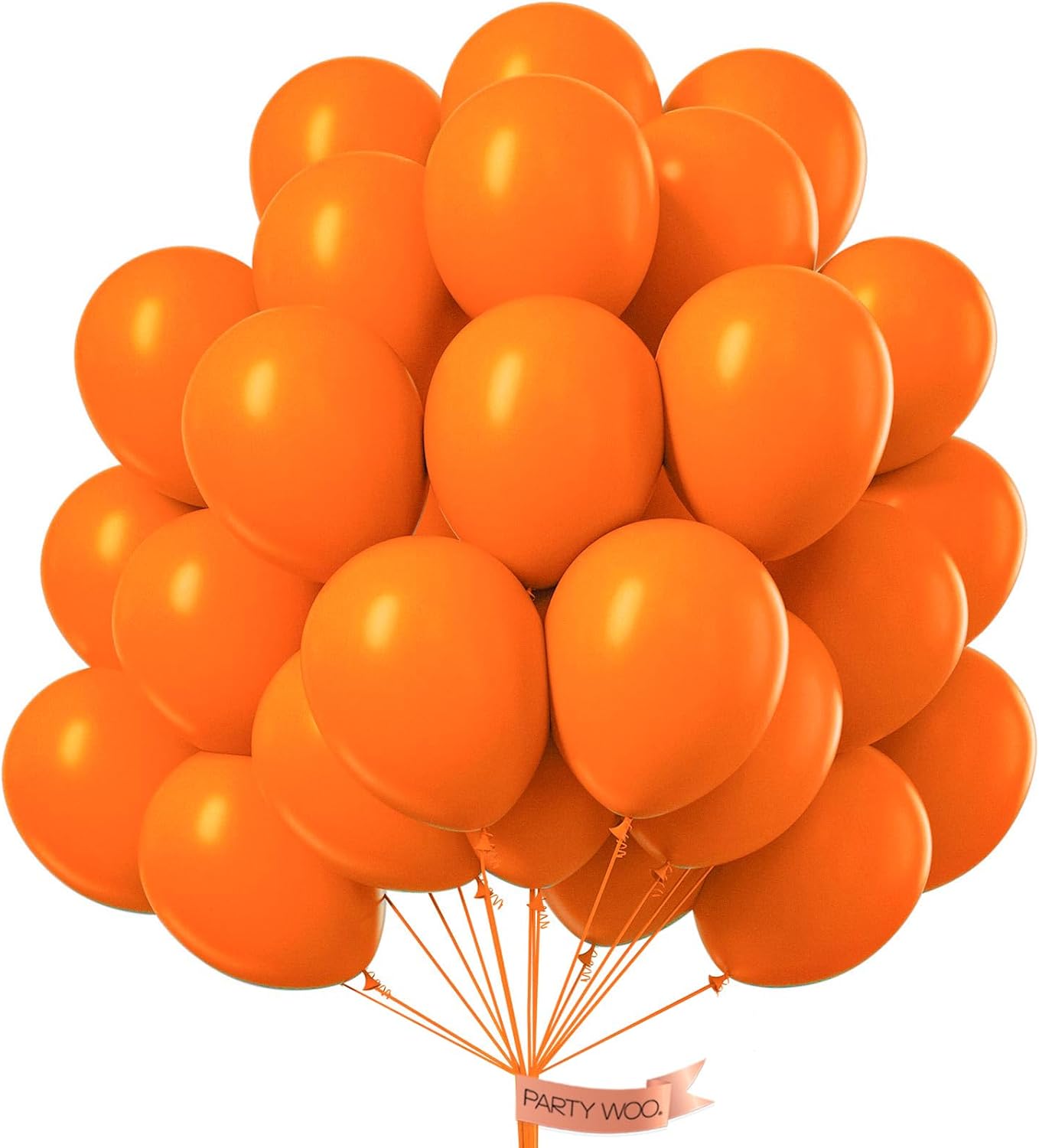 PartyWoo Orange Balloons - 50pcs 12 Inch Fall Latex Helium Balloons for Birthday & Baby Showers