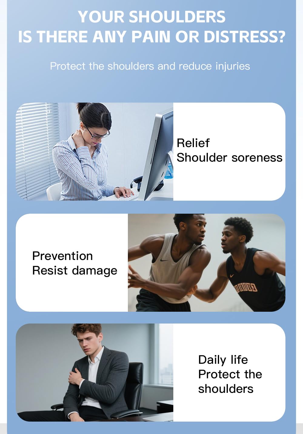 SUJAYU Shoulder Brace for Men Women, Adjustable Arm Sling Shoulder Immobilizer Arm Cuff Pads, Shoulder Support Brace Pain Relief Compression Sleeve for Arm