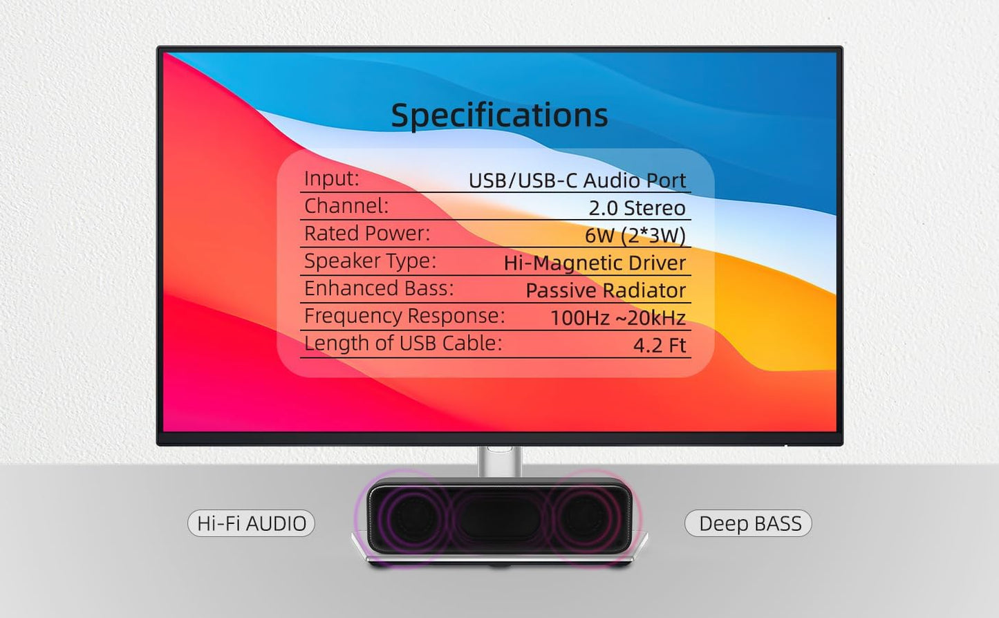 YOFANQI Computer Speakers for Desktop PC, External Speakers for Laptop, Mini Computer Soundbar for PC, Wired USB Plug