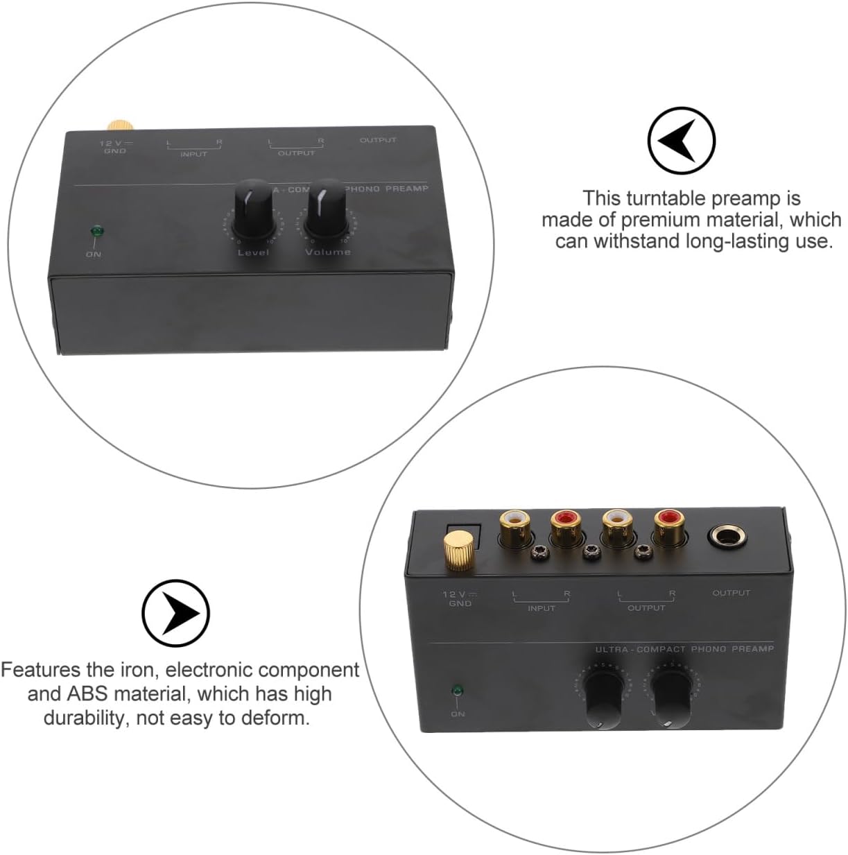 4.05X2.24X1.18In POPETPOP Turntable Preamp Electronic Audio Phonograph Preamplifier with Low Noise Stereo Amplifier