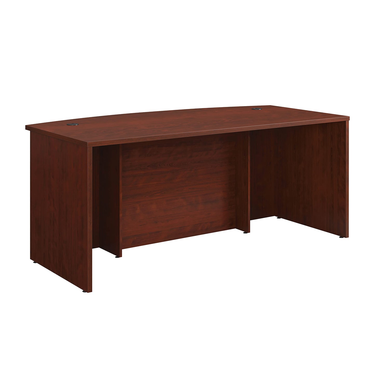 OfficeWorks by Sauder Affirm 72" Bowfront Commercial Exec Desk, Classic Cherry Finish