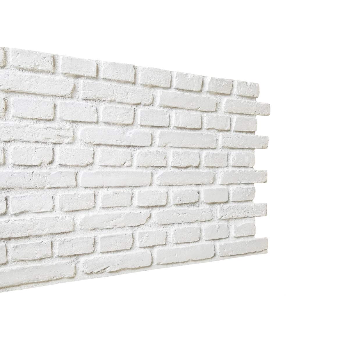 Faux Brick Wall Panels, 3D Wall Panel with Resin Texture Brick for TV Background, Indoor and Outdoor Use (30 sq.ft/Box, Matt White, Church)