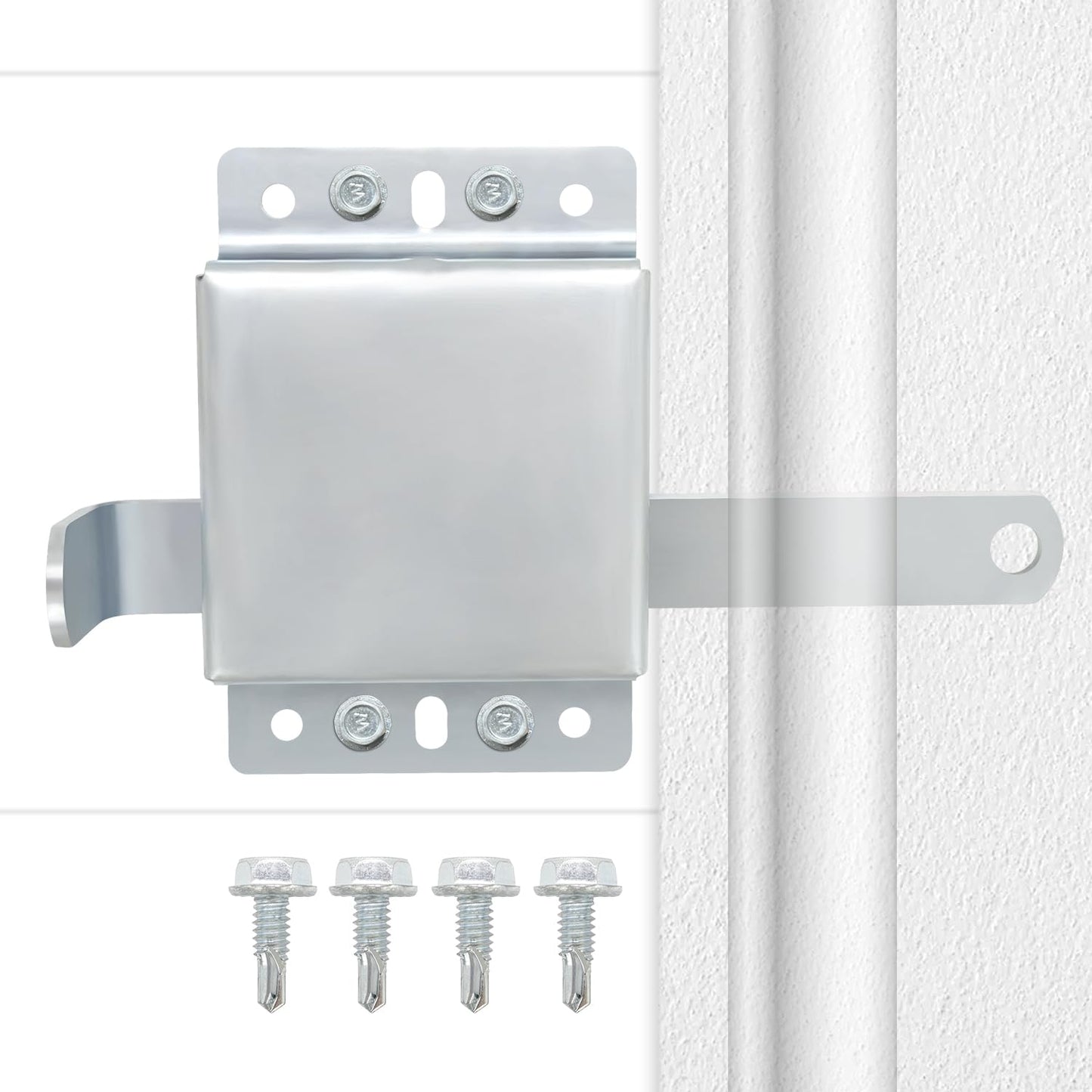 QZATTCAEN Garage Door Side Lock, Galvanized Steel Inside Deadlock for Vertical Track, Heavy Duty Security Slide Latch Replacement for Home & Warehouse Protection, Fits Most Residential Doors-1-Pack