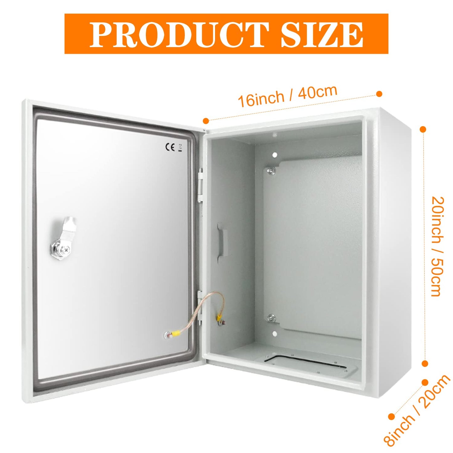 Kinchoix Outdoor Electrical Box 20 x 16 x 8'' Nema 4X Enclosure Weatherproof Electrical Junction Box Waterproof Electrical Enclosure Lockable Junction Box