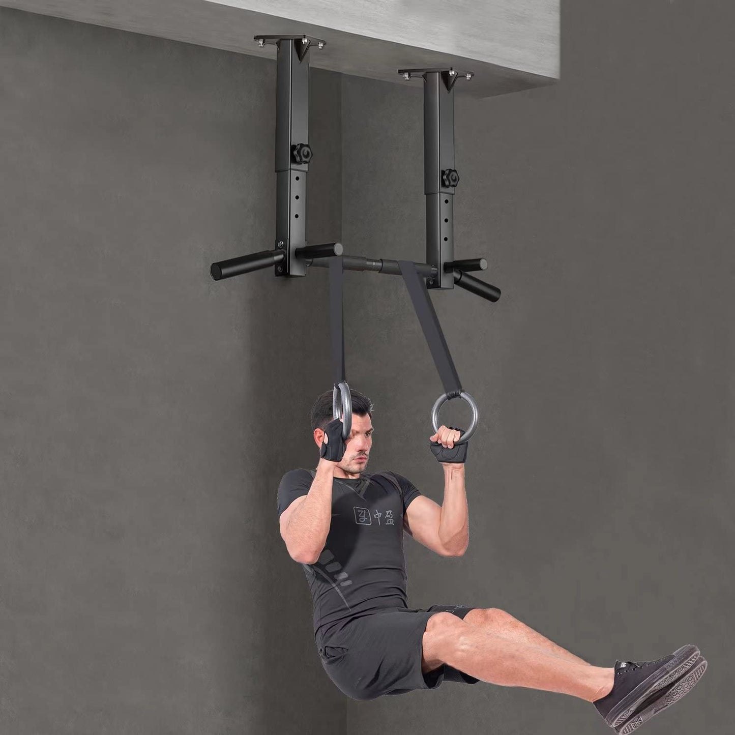 Wall Mount Pull Up Bar, Joist Mount Pull Up Bar, Beam and Rafter Mounted Chin Up Bar for Home Gym With Wood Mount and Wall Mount Screws (Black2)