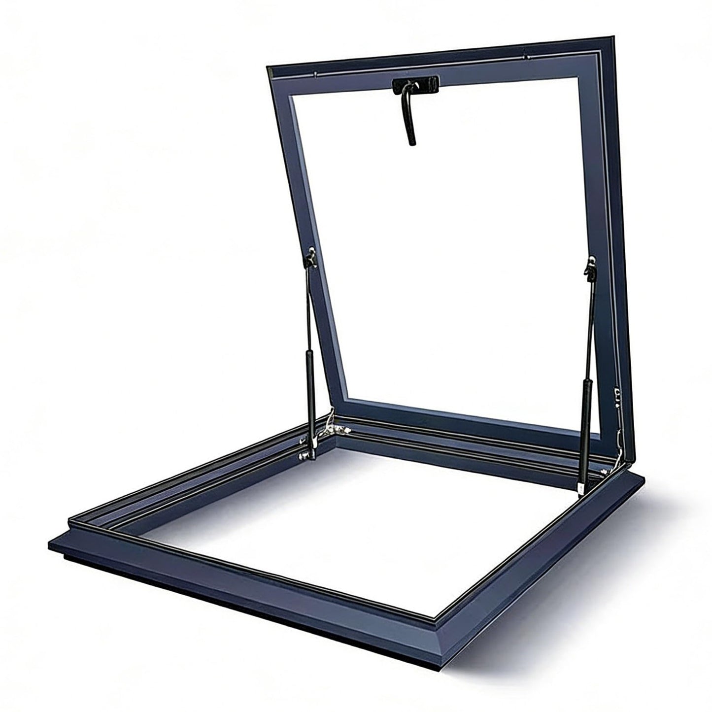 Skylight Roof Window 19.6 Inch, Aluminum Frame Venting Skylight with Double Tempered Glass, Manual Opening Roof Window for Attic Balcony Roof Ventilation(LxW 19.6x19.6in)