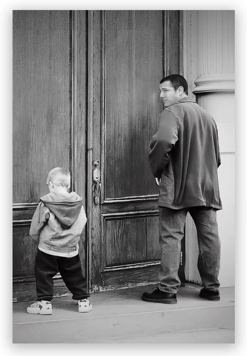 Big Daddy Bathroom Canvas Wall Art - Humorous Black and White Movie Poster | 8x12 Inch Unframed Decor