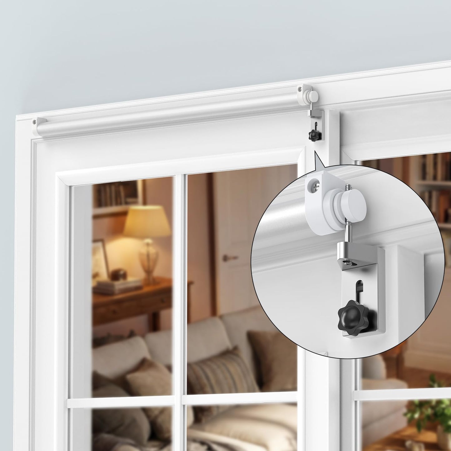 Onemake Heavy Duty Sliding Door Closer for 5–8 FT Doors, Automatic Slideback Soft-Close System with 2 Mounting Kits, Adjustable Closing Speed, Quiet & Easy Install for Patio & Balcony