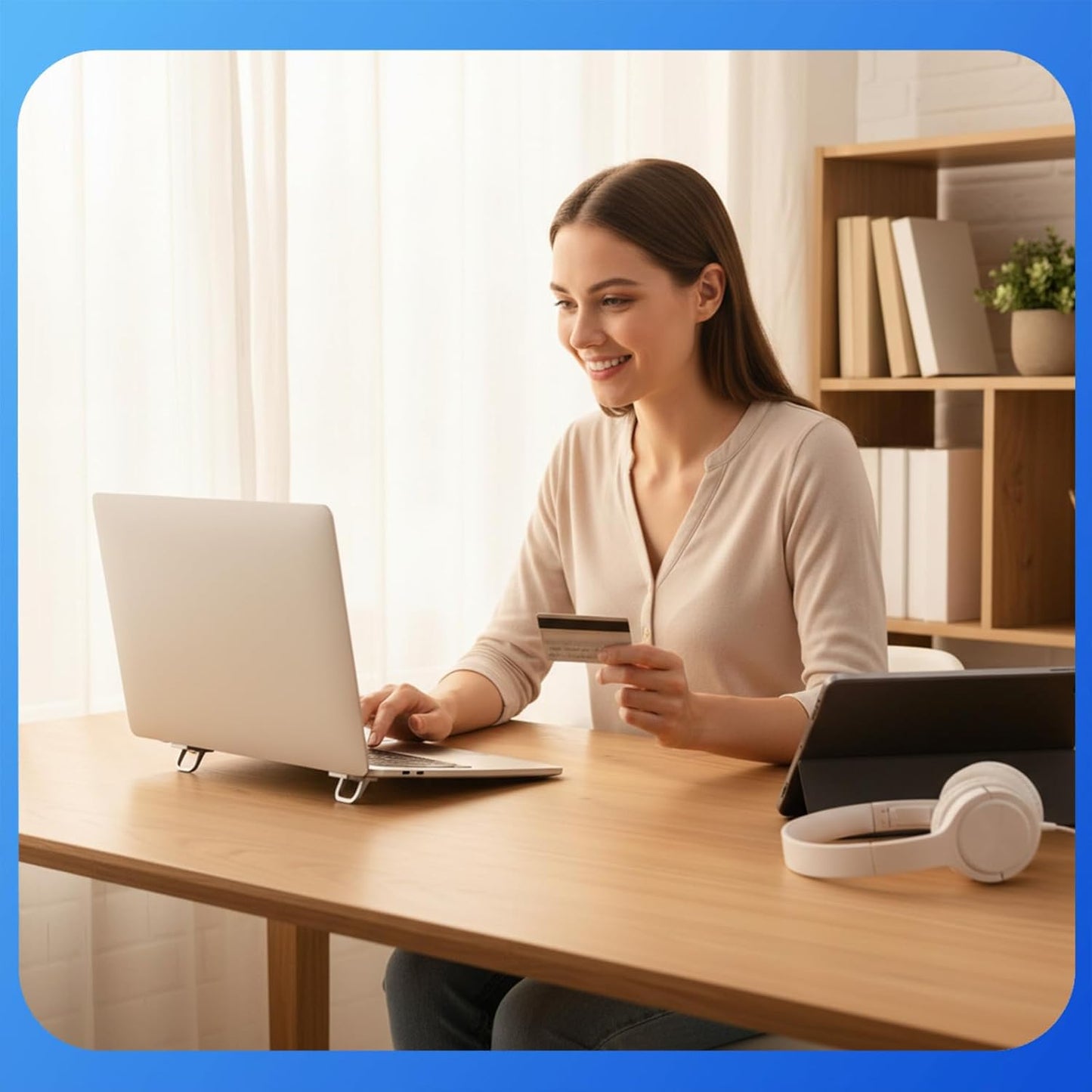 Xosjska 2 PCS Invisible Computer Keyboard Stand, Portable Keyboard Riser, Zinc Alloy Self-Adhesive Mini Laptop Stand