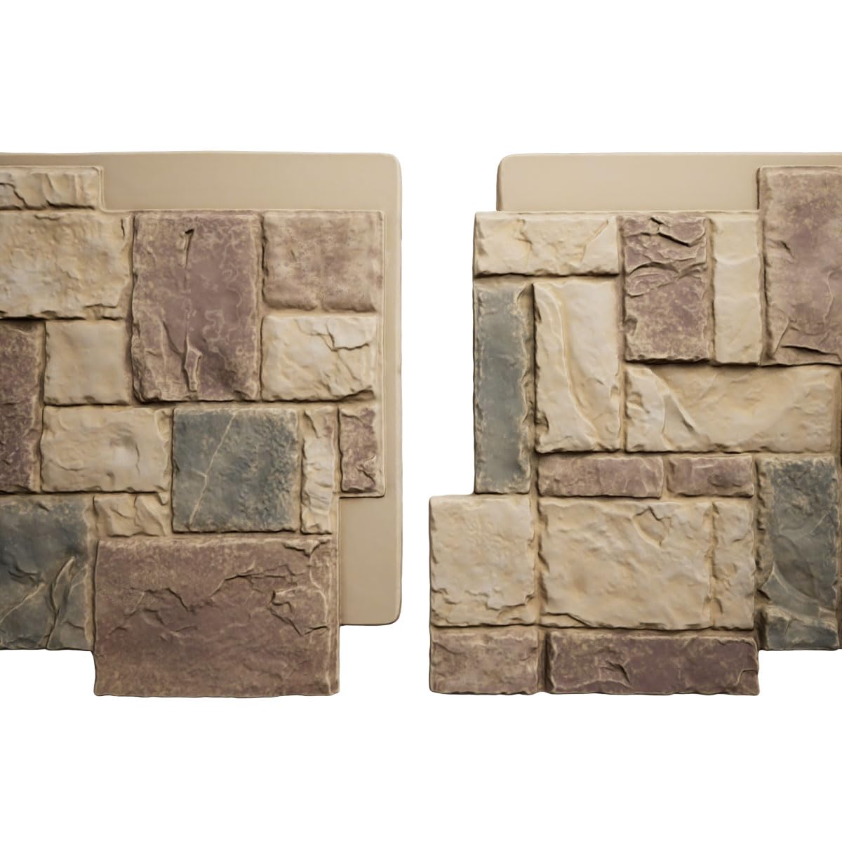 Ekena Millwork 49"W x 24 1/2"H x 1 1/4"D Castle Rock Stacked Stone, StoneWall Faux Stone Siding Panel, Colfax