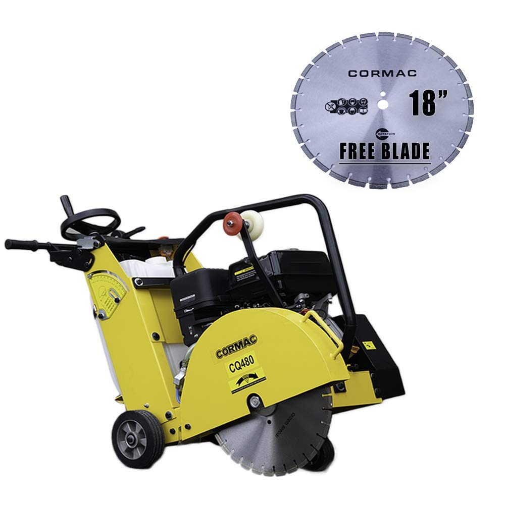 CORMAC CQ480 walk behind floor saw max 20" blade 13Hp gasoline engine and water tank INCLUDES 1 x 20" CONCRETE BLADE