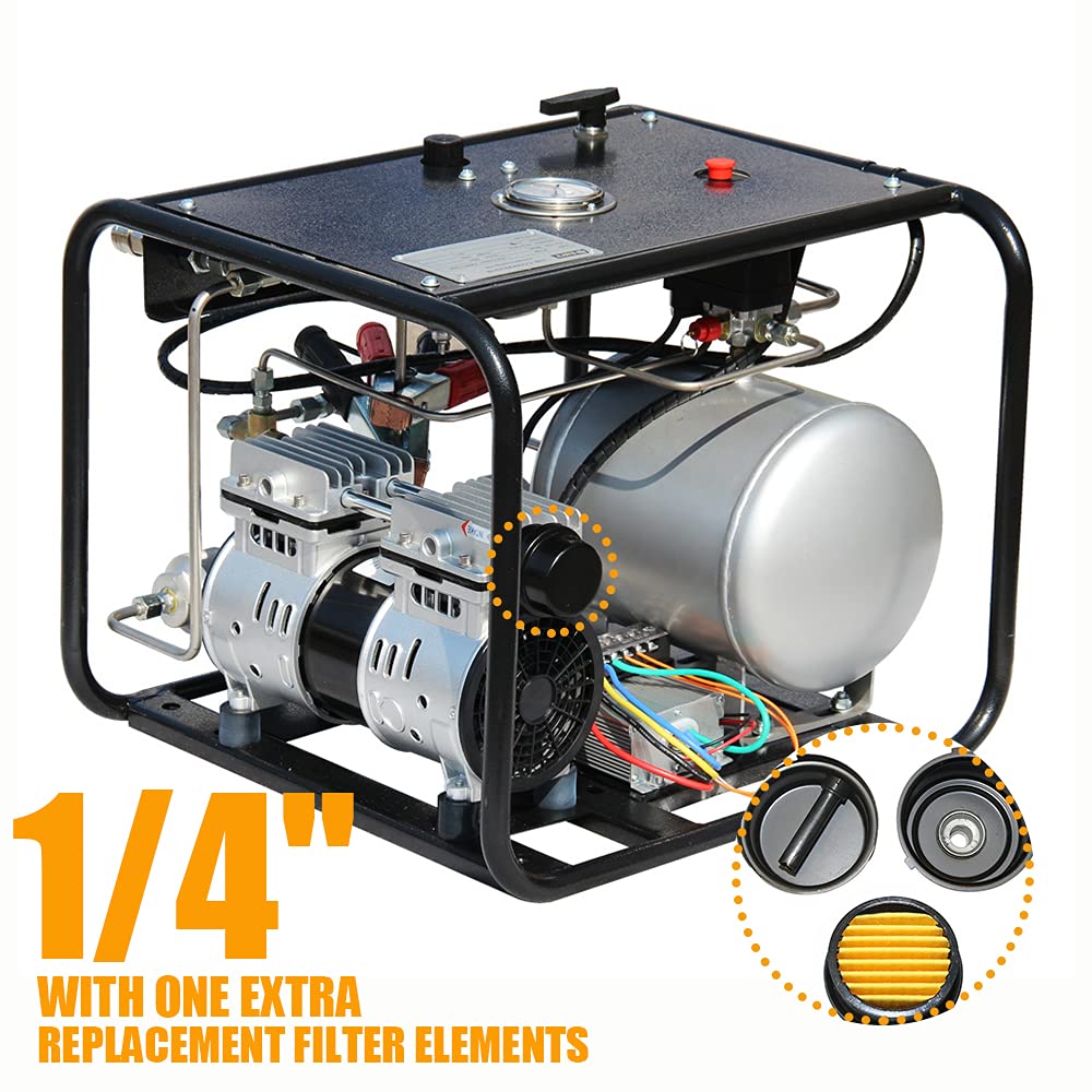 HPDMC Oil-free Dive 12V 550W Air Compressor System Vacuum Pump with 1x50 FT Hose & 1xRegulator / Respirator for Snorkeling Diving