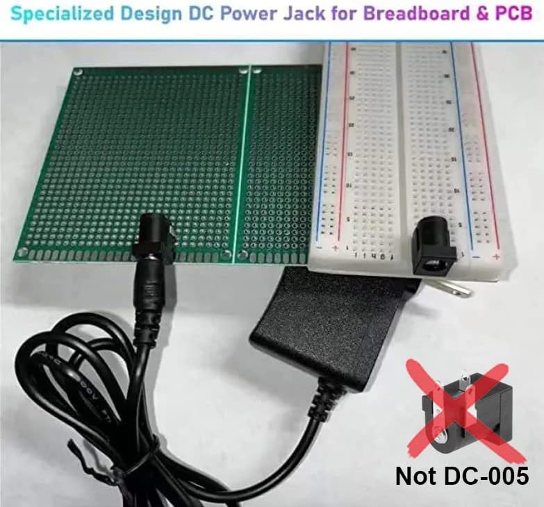 2.1mm (10 California JOS Breadboard-Friendly PCB Mounting Female DC Power Barrel Jack PCS)